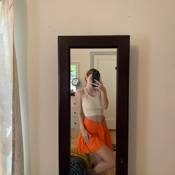 Free People Beach bright orange skirt - Picture 3 of 3